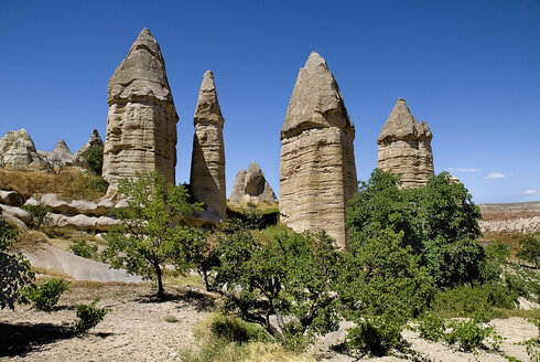 Türkei, Kappadokien, Goreme, Blick auf Felsformation - PSF000520