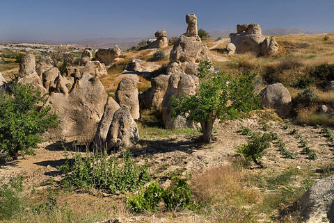 Turkey, Cappadocia, Goreme, View of sword valley stock photo