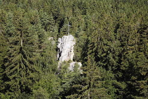 Germany, Bavaria, Lower Bavaria, Bavarian Forest, Regen, View of Pfahl rock - SIE001295