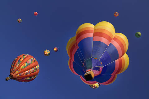 USA, New Mexico, Albuquerque, Luftballons auf der Ballonfiesta, lizenzfreies Stockfoto