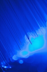 Close up of glass fibres with blue lights - TSF000228