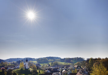 Germany, Bavaria, Franconia, Upper Franconia, Franconian Switzerland, Obertrubach, Baernfels, View of town - SIEF001461