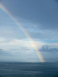 Southern Italy, Amalfi Coast, Piano di Sorrento, View of beautiful rainbow in sea at dawn - LFF000296