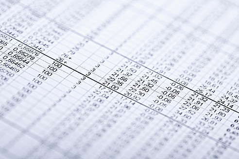 Close up of business data sheet - TSF000252