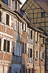 France, Alsace, Colmar, Krutenau, Quai de la Poissonnerie, View of timber framed La Petite Venise quarters - WDF000895