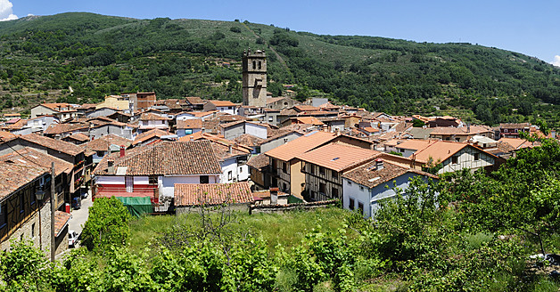 Europa, Spanien, Extremadura, Sierra de Gredos, Garganta la Olla, Blick auf das Dorf - ESF000114