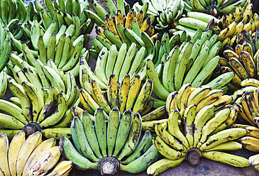 Indonesien, Insel Bali, Denpasar, Bananen am Obststand auf dem Markt - WVF000185