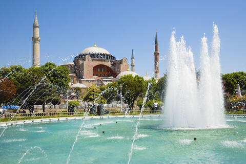 Türkei, Istanbul, Sultanahmet, Blick auf das Haghia Sophia Museum, lizenzfreies Stockfoto