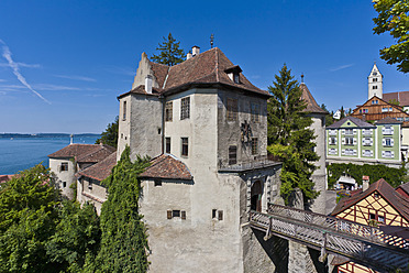 Blick auf das historische Schloss von Meersburg in der Nähe des malerischen Bodensees in Baden-Württemberg, Deutschland - WDF001090