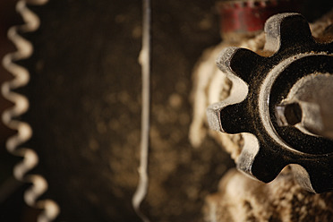 Close-up of a machine part in Schaeftlarn, Upper Bavaria, Germany - TCF002131