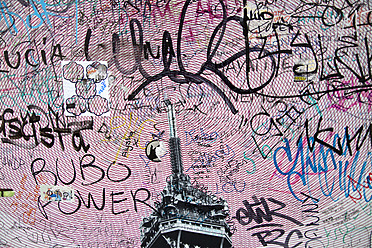 Frankreich, Paris, Graffiti an der Wand - NDF000197