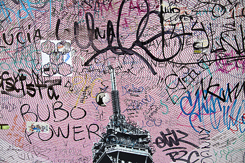 Frankreich, Paris, Graffiti an der Wand - NDF000197