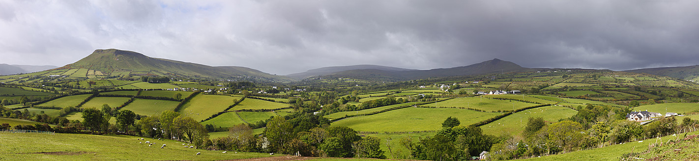 Vereinigtes Königreich, Nordirland, County Antrim, Blick auf Felder Landschaft - SIEF002094
