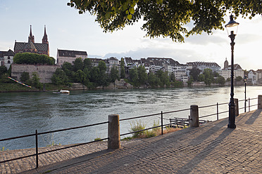 Switzerland, Basel, View of Basel Munster across Rhine River - MSF002466