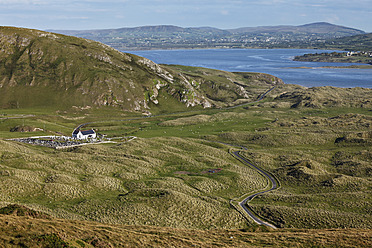 Ireland, County Donegal, View of Ballycramey and Inishowen Peninsula with Trawbreaga Bay - SIEF002146