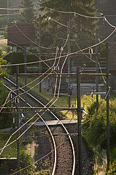 Schweiz, Berlingen, Blick auf die Bahnstrecke - SH000594