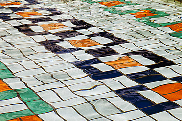 Europe, Germany, Rhineland-Palatinate, Mainz, View of colourful tiles - CSF015694