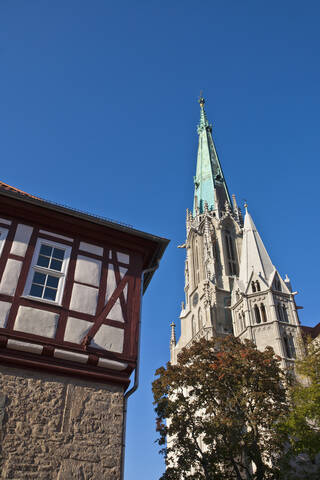 Deutschland, Thüringen, Mühlhausen, Ansicht der Frauenkirche, lizenzfreies Stockfoto