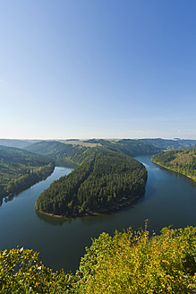 Deutschland, Thüringen, Blick auf die Saaleschleife - WDF001143