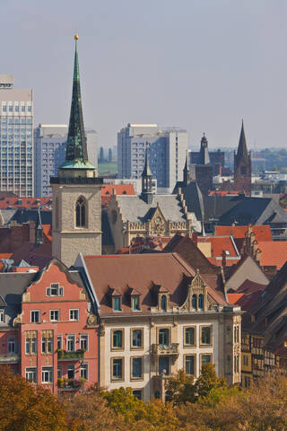 Deutschland, Thüringen, Erfurt, Blick auf die Stadt, lizenzfreies Stockfoto