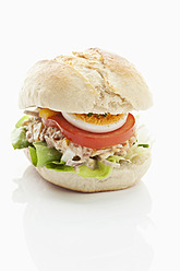 Thunfischsandwich auf weißem Hintergrund - MAEF004440