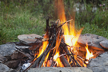 Europe, Belgium, View of campfire - GWF001702