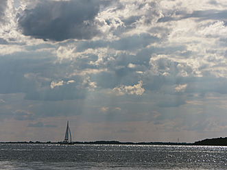 Germany, Sail boat in Baltic Sea at Rugen Island - LFF000345