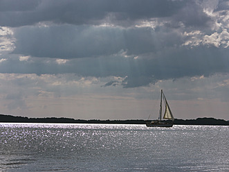 Germany, Sail boat in Baltic Sea at Rugen Island - LFF000346