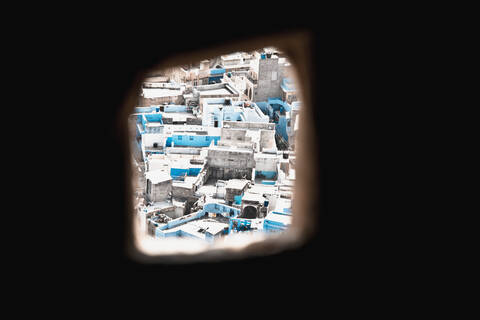 Indien, Rajasthan, Jodhpur, Blick auf die Blaue Stadt, lizenzfreies Stockfoto