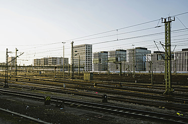 Germany, Bavaria, Munich, Interconnecting railway tracks near main station - LFF000431