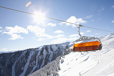 Austria, View of ski lift above austrian alps - FLF000036