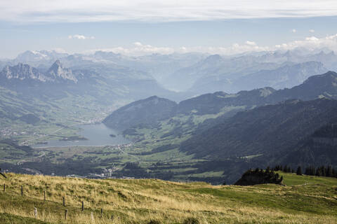 Schweiz, Blick auf Rigi Kulm, lizenzfreies Stockfoto