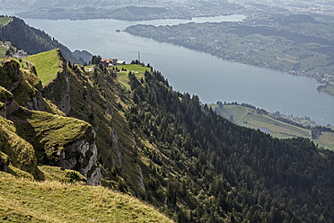Schweiz, Blick auf den Vierwaldstättersee bei Rigi Kulm - DWF000164