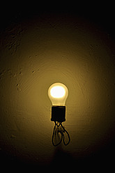 Glühbirne an der Wand, Nahaufnahme - AXF000038