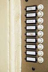 UK, England, Oxford, Door bells with sign, close up - JMF000183