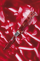 Messer in Blut auf weißem Hintergrund - MUF001211
