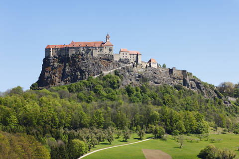 Österreich, Steiermark, Blick auf die Riegersburg, lizenzfreies Stockfoto