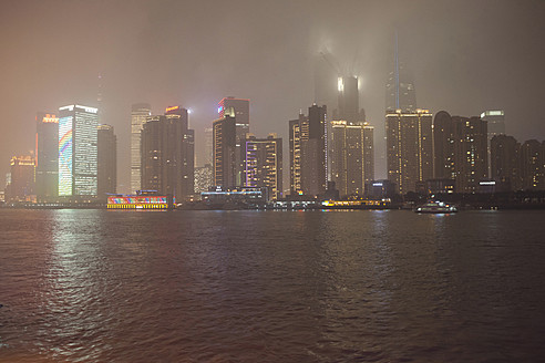 China, Shanghai, Skyline of financial district - FLF000062