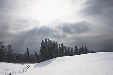 Deutschland, Bayern, Blick auf Winterlandschaft - FLF000072