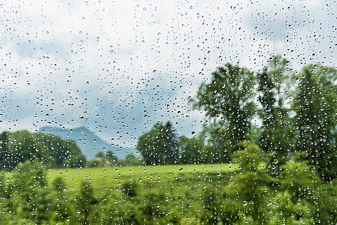 Austria, Raindrops on window - WVF000240