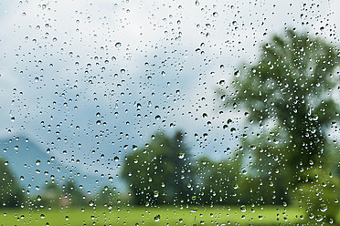 Austria, Raindrops on window - WVF000241