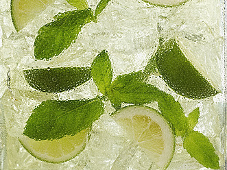 Mojito cocktail with mint , close up - KSWF000976