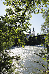 Austria, Styria, Graz, View of Mariahilf Church at River Mur - SIEF002778