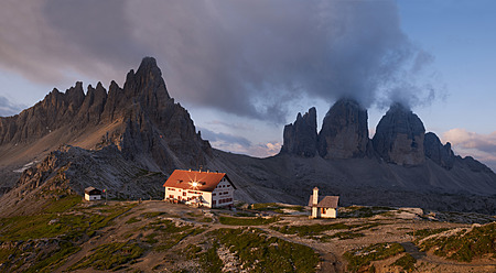 Europe, Italy, View of Tre Cime di Lavaredo at National Park of Sesto Dolomities - BSC000129