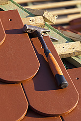 Germany, Baden-Wuerttemberg, Stuttgart, Construction of roof - WDF001255