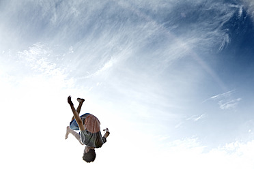 France, Teenage boy jumping - MSF002723