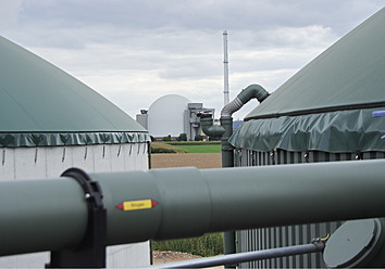 Germany, Biogas plant and nuclear power plant - WBF001296