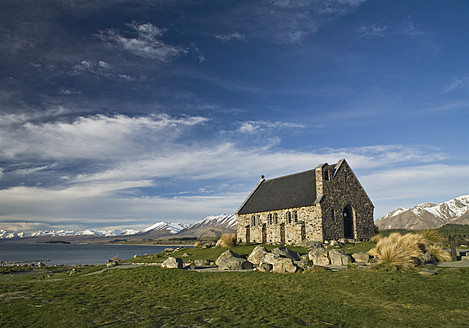 Neuseeland, Blick auf die Kirche am Lake Tekapo - WBF001225