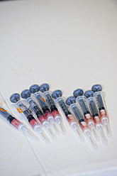 USA, Texas, Leakey, Close up of pet medication syringes - ABAF000215