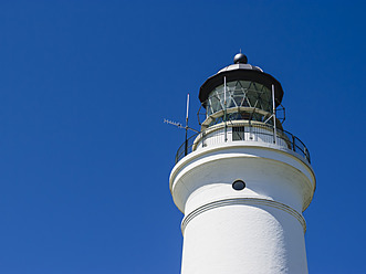 Denmark, Hirtshals, View of light house against blue sky - HHEF000001